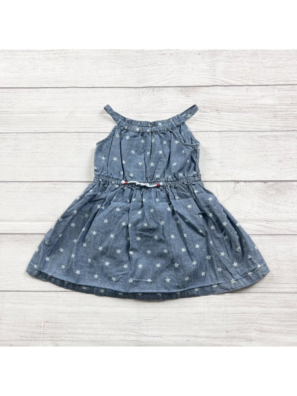 Carter's Toddler Chambray Star Print Sleeveless Dress Bloomer Set 12-18 Months